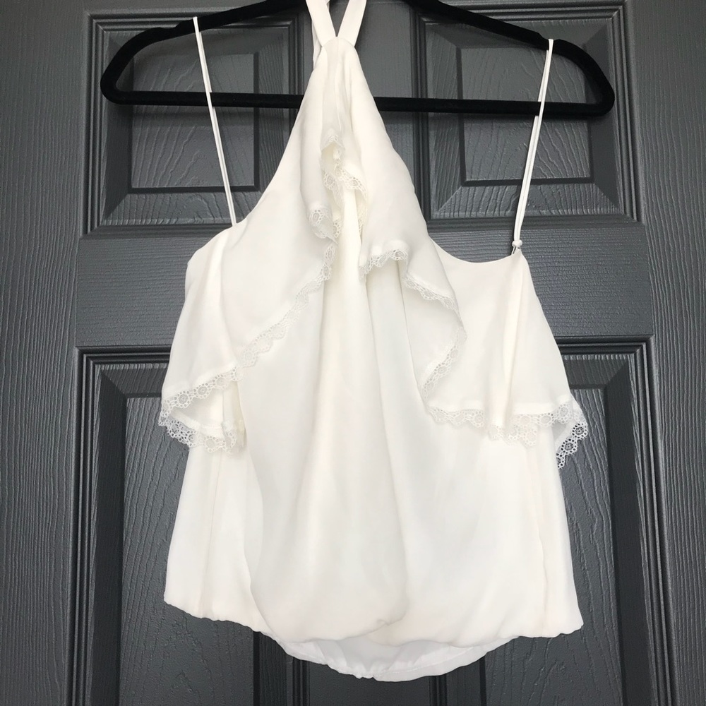 🆕Alice + Olivia Cream Monet Silk Halter